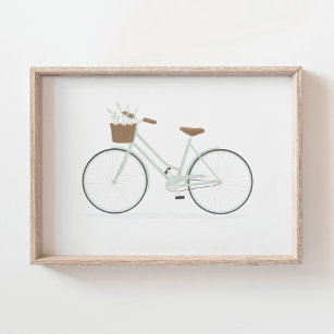 Mint Green Vintage Bike  Poster