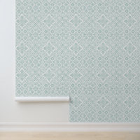 Mint Green Vintage Tile Pattern, Ornamental Design