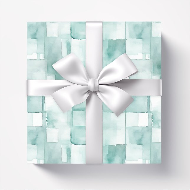 Mint Green Watercolor Abstract  Wrapping Paper (Creator Uploaded)