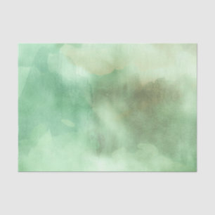 Mint Green Watercolor Hand Painted  Tissue Paper