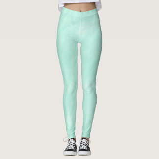 Mint Green Watercolor light green Leggings