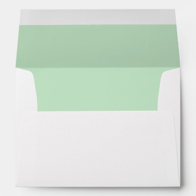 Mint Green White A7 Inside Colour Envelopes (Back (Bottom))