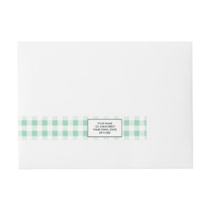 Mint Green White Gingham PatternMint Green Wraparound Address Label