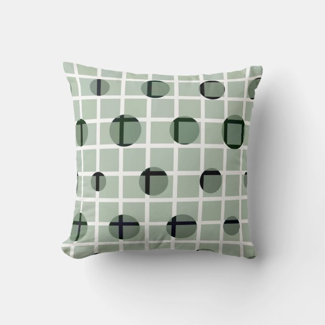 Mint Green White Pattern Bedroom Throw Pillow (Front)