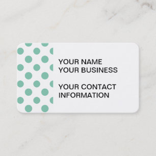 Mint Green White Polka Dots Pattern Business Card