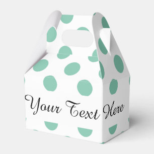 Mint Green White Polka Dots Pattern Favor Box