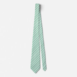 Mint Green & White Striped Double Sided Neck Tie