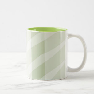 Mint Green White Zebra Stripes Two-Tone Coffee Mug