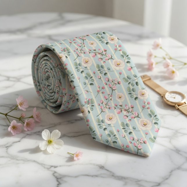 Mint Green Wildflower Tie (Creator Uploaded)
