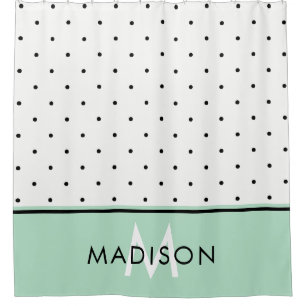 Mint Green with Black and White Polka Dots