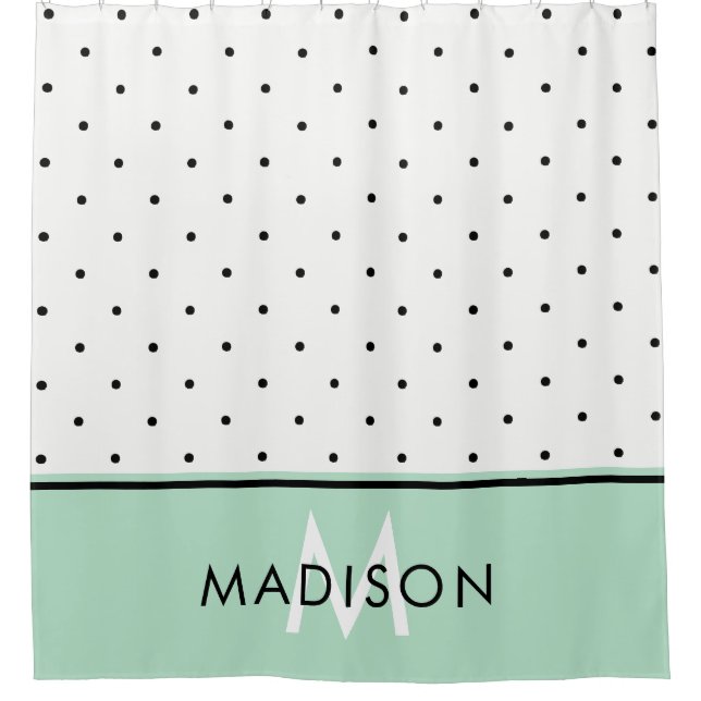 Mint Green with Black and White Polka Dots (Front)
