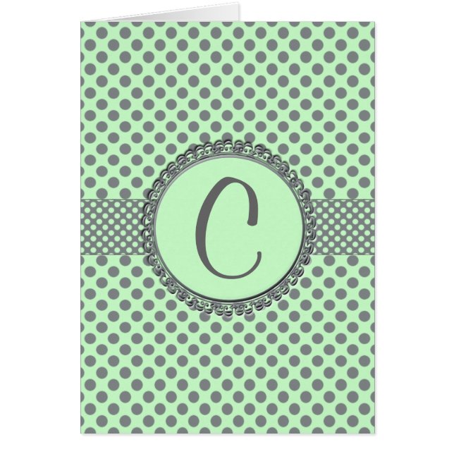 Mint Green With Grey Polka Dots-Monogram STaylor (Front)