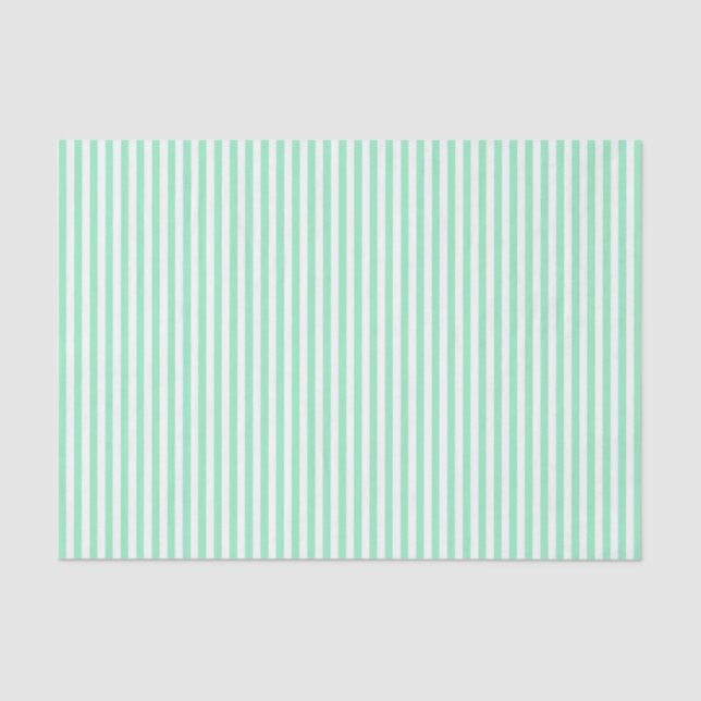 Mint Green with White Striped Tissue Paper (Front)