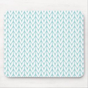 Mint Green Yarn Chevrons Knit Style Mouse Pad