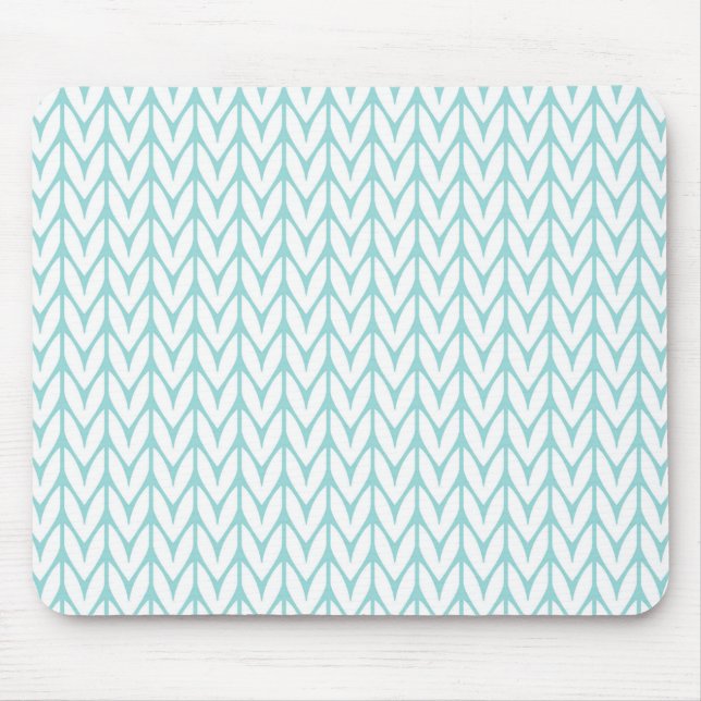 Mint Green Yarn Chevrons Knit Style Mouse Pad (Front)