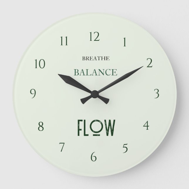 Mint Green Yoga Large Clock (Front)