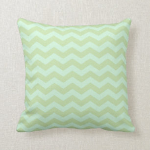 Mint Green Zig Zag Pattern Throw Pillow