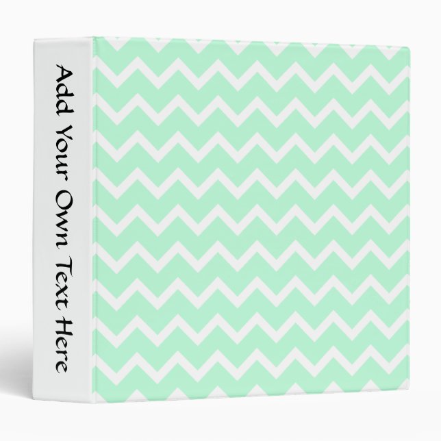 Mint Green Zigzag Chevron Stripes. Binder (Front/Spine)