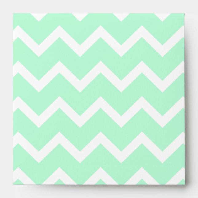 Mint Green Zigzag Chevron Stripes. Envelope (Front)