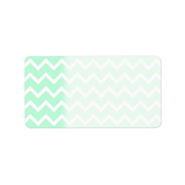 Mint Green Zigzag Chevron Stripes. Label (Front)