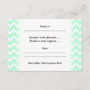 Mint Green Zigzag Chevron Stripes. RSVP Card