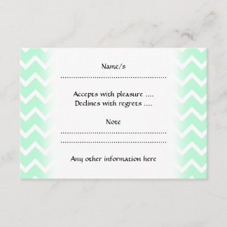 Mint Green Zigzag Chevron Stripes. RSVP Card