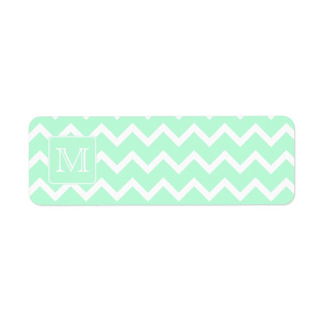 Mint Green Zigzag with Custom Monogram. (Front)