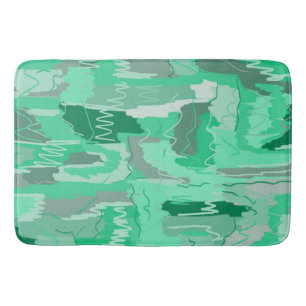 Mint Greenery Abstract  Bath Mat