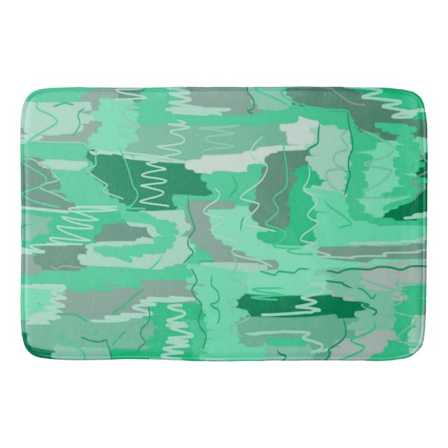 Mint Greenery Abstract  Bath Mat (Front)