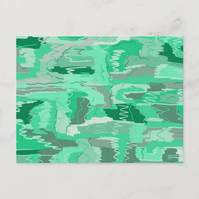 Mint Greenery Abstract  Postcard (Front)