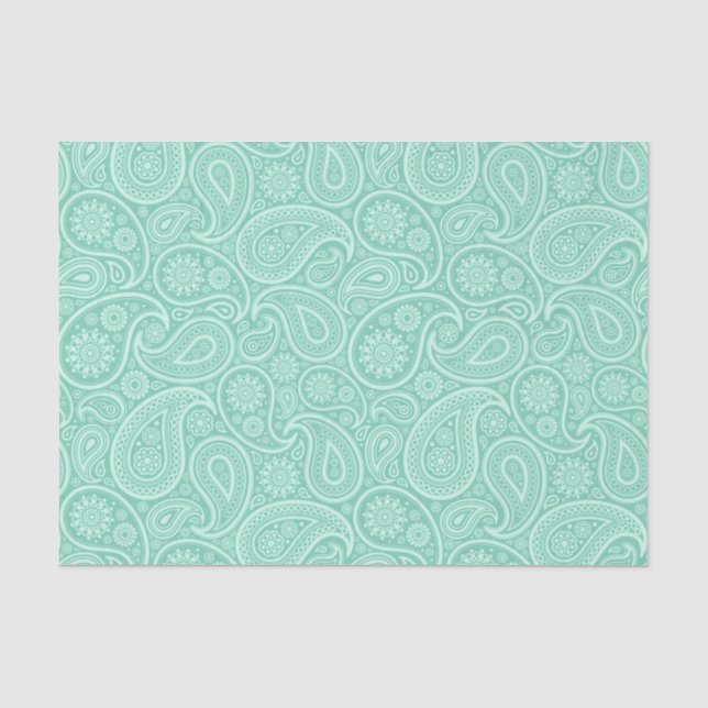Mint-gren tones paisley pattern tissue paper (Front)
