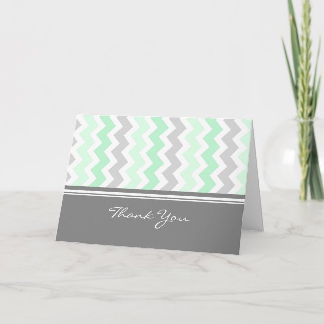 Mint Grey Baby Shower Hostess Thank You (Front)
