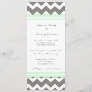 Mint Grey Chevron Engagement Party Invitations