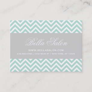 Mint & Grey Modern Chevron Stripes Business Card