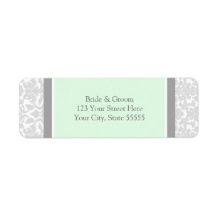 Mint Grey Wedding Custom Return Address Labels