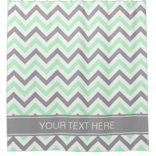Mint Grey Wht LG Chevron Dk Grey Name Monogram