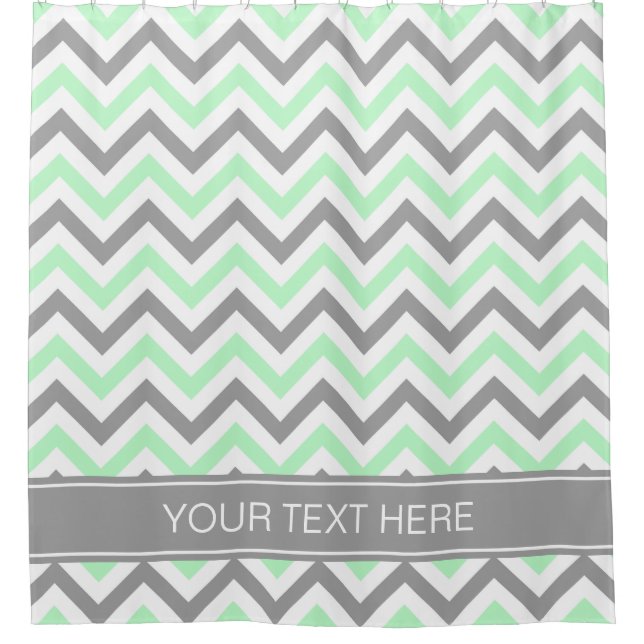 Mint Grey Wht LG Chevron Dk Grey Name Monogram (Front)