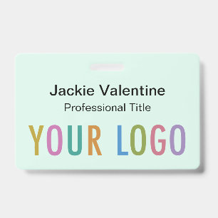 Mint Hard Plastic Name Badge Clip Lanyard or Reel