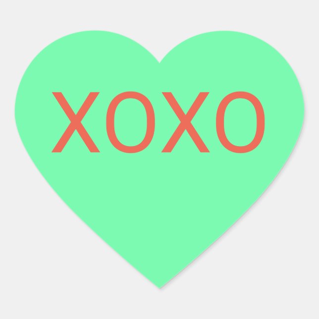 Mint Heart Candy Heart Sticker (Front)