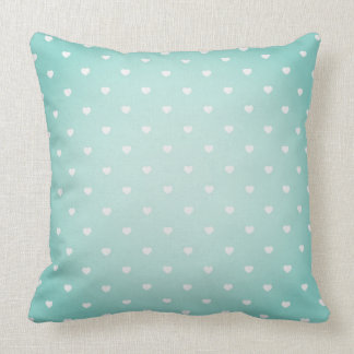 Mint Heart Pattern Throw Pillow