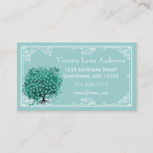 Mint Heart Tree Business Card