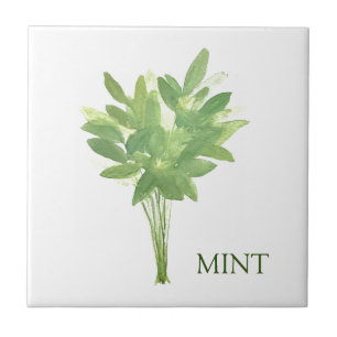 Mint Herb Greenery Kitchen Thyme Sage Green  Tile