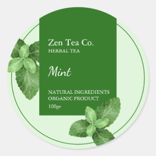 Mint Herbal Tea Business Label