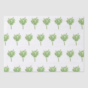 Mint herbs botanical garden watercolor pattern tissue paper