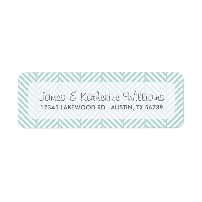 Mint Herringbone Chevron Mariage moderne (Devant)