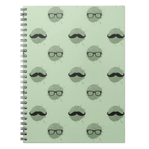 Mint Hipster Moustaches Notebook