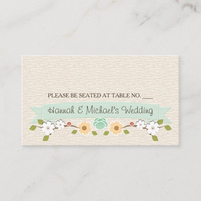 MINT HORSESHOE WESTERN SEATING PLACE CARDS (Front)