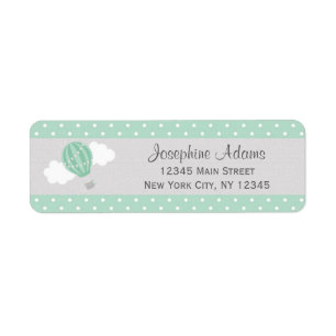 Mint Hot Air Balloon Return Address Labels