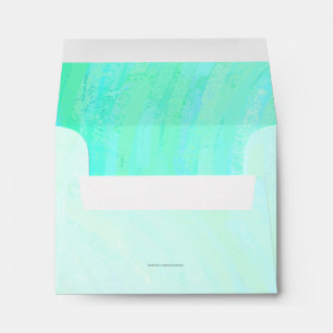 Mint Ice Blue and Black Monogram Envelopes