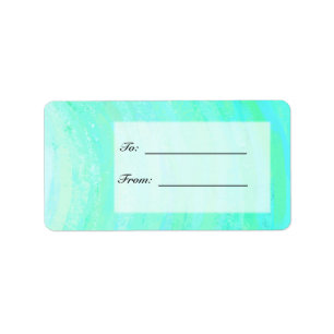 Mint Ice Blue and Black Monogram Label